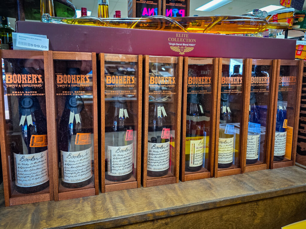 A First-Timer’s Guide to Bourbon: What to Try and Why 1 Booker’s bourbon bottles at Pina Wine & Spirits for beginners exploring bourbon and whiskey in Kansas City